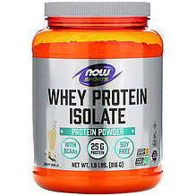 Ізолят сироваткового протеїну NOW Foods, Sports "Whey Protein Isolate" зі смаком ванілі (816 г)