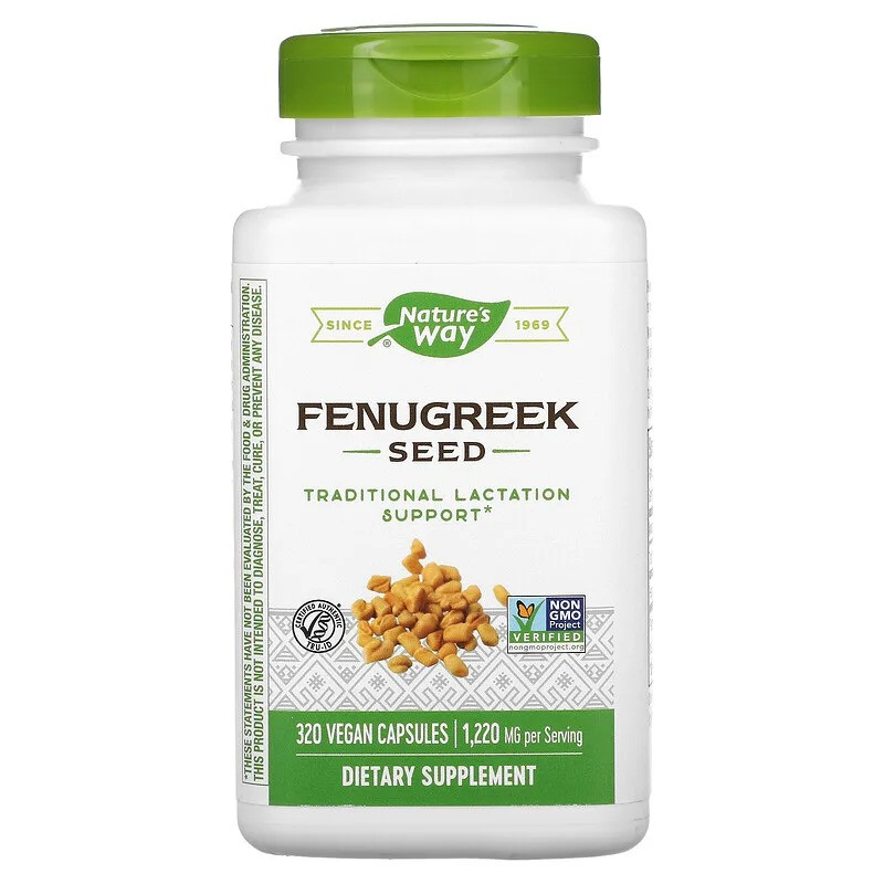 Пажитник (шамбалу), Fenugreek, Nature's Way, насіння, 610 мг (320 капсул)