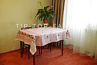 Бавовняна скатертина маки, святкова скатертина на стіл, скатертина в українському стилі