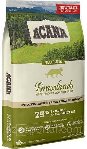 Acana (Акана) Grasslands Cat Сухий корм для кошенят, котів і кішок з індичкою і качкою 4,5 кг (Домашняя птица)