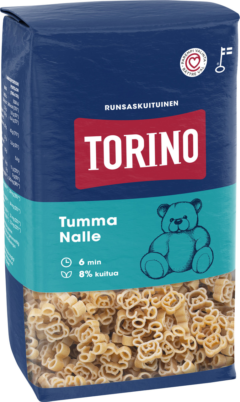 Упаковка Макарони Цільнозернові Ведмедики Темні TORINO 500 г, (10 шт/ящ), фото 1