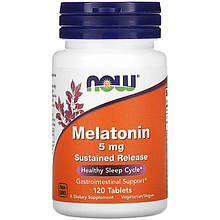 Мелатонін NOW Foods "Melatonin" сповільненого вивільнення, 5 мг (120 таблеток)