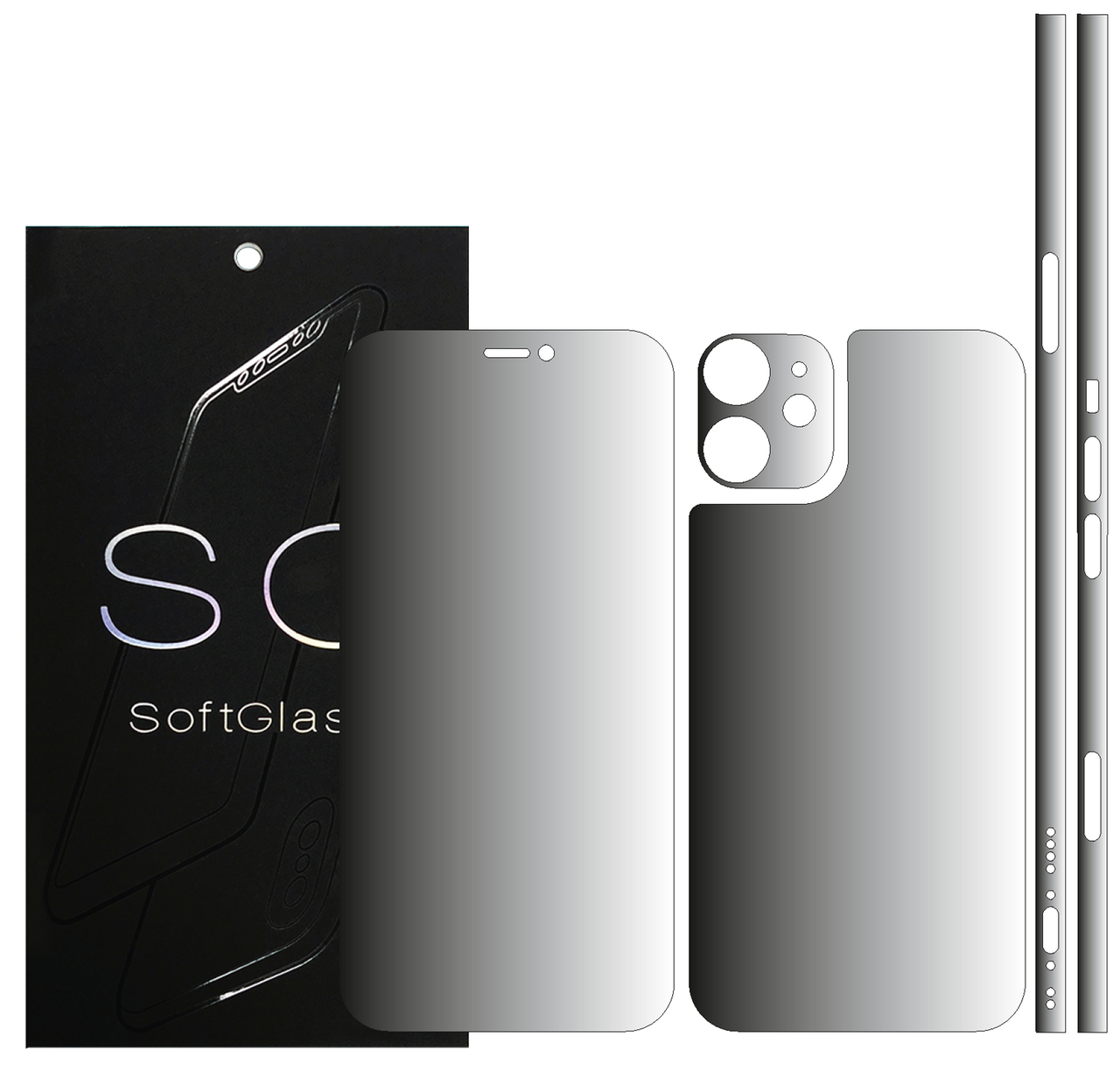 Бронеплівка Apple iPhone 12 mini Комплект: для передньої і задньої панелі поліуретанова SoftGlass