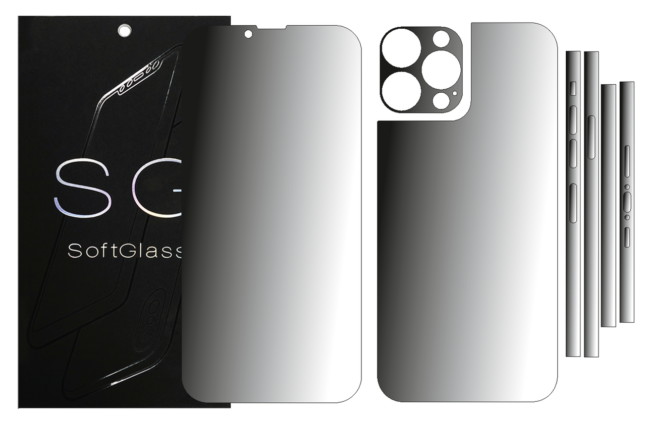 Бронеплівка Apple iPhone 13 Pro Max Комплект: для передньої і задньої панелі поліуретанова SoftGlass