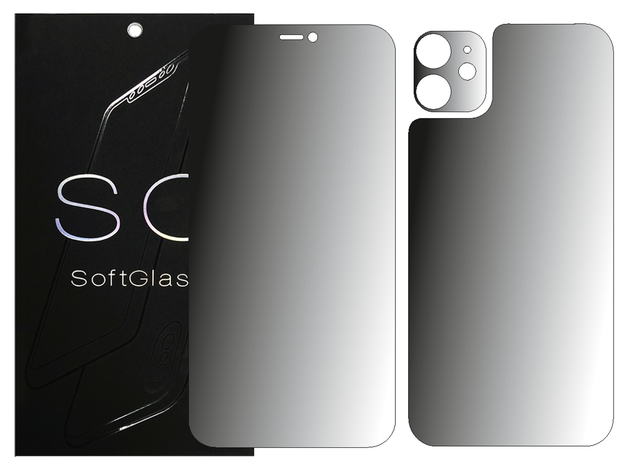 Бронеплівка для Apple iPhone 11 комплект: для передньої і задньої панелі зносостійка поліуретанова SoftGlass, фото 1