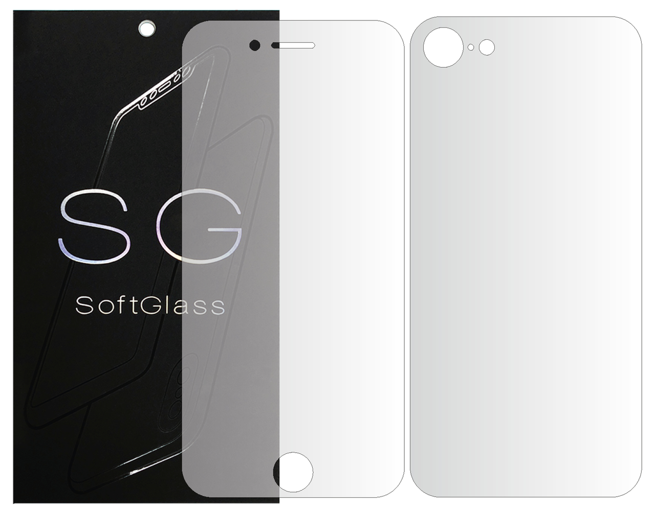 Бронеплівка для Apple iPhone 7 Plus комплект: для передньої і задньої панелі зносостійка поліуретанова SoftGlass, фото 1