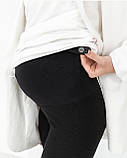 Лосини для вагітних Чорний Лосини з високим поясом для вагітних Лосини бавовняні для вагітних, фото 3