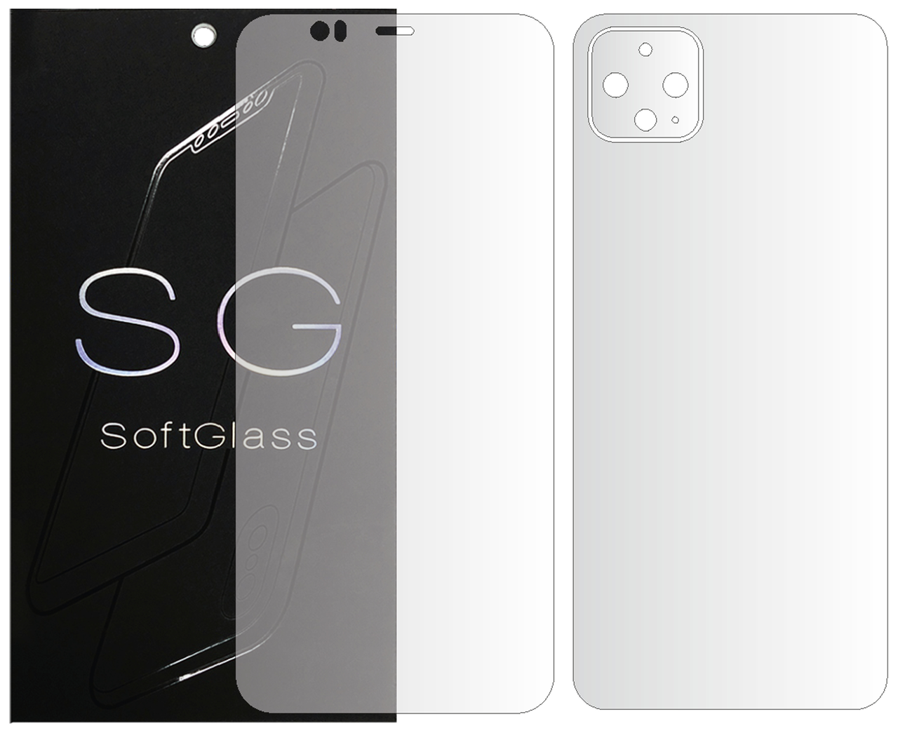 Плівка для Google pixel 4 XL комплект: для передньої і задньої панелі поліуретанова SoftGlass