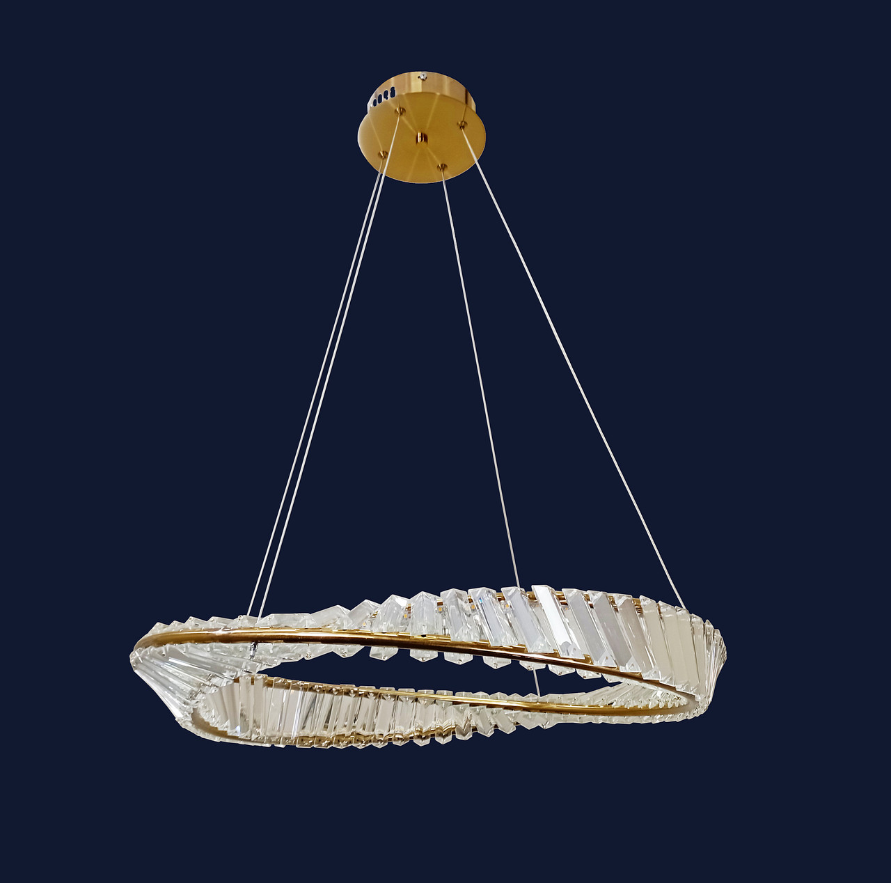 Стильна підвісна скляна люстра 918VP126 BRZ (600), фото 1