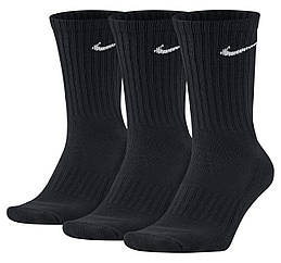 Шкарпетки спортивні Nike Value Cotton Crew 3 пари чорні (SX4508-001)