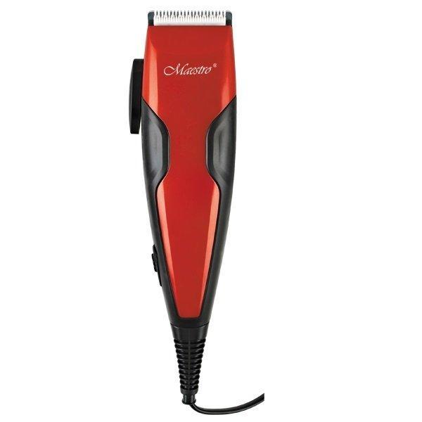 Професійна машинка для стрижки волосся Maestro MR-650C-RED з насадками | Тример Маестро