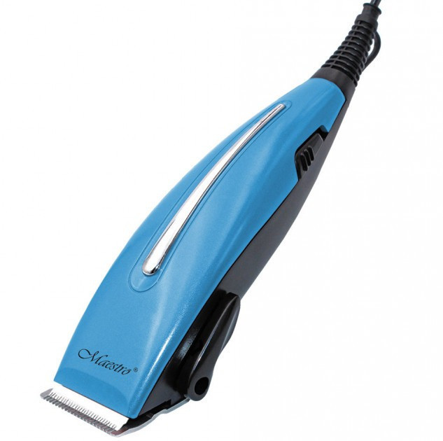 Професійна машинка для стрижки волосся Maestro MR-652C-BLUE з насадками | Тример Маестро