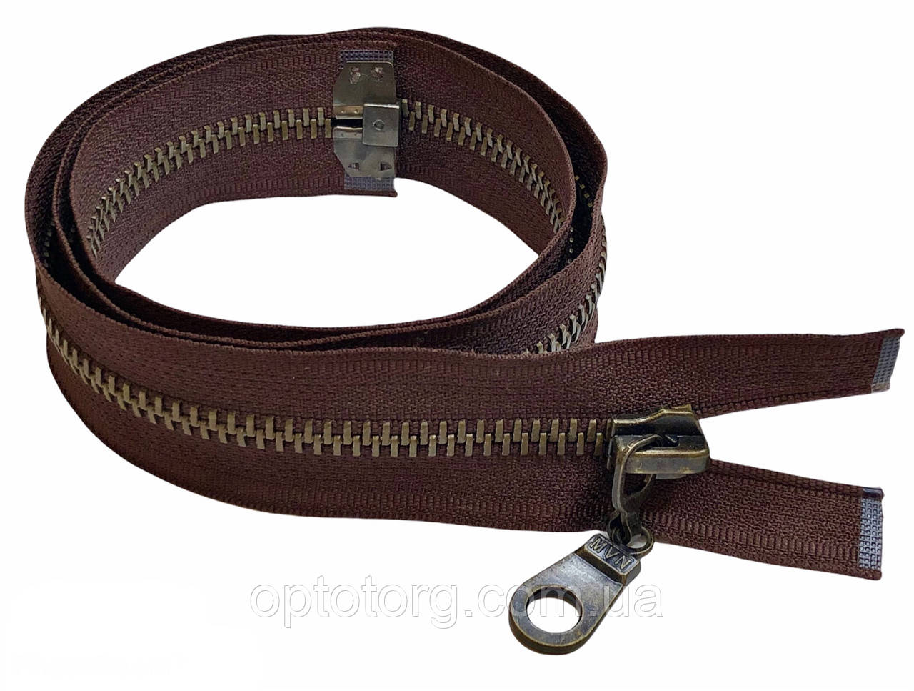 Блискавка металева Темно коричнева антік 65см Тип8 посиленна Kiwi