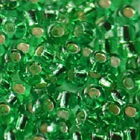 Бісер Peciosa Для біжутерії 4032 / 57100 розмір 4 Матовий жовтий з блискучою серединкою 5 грам