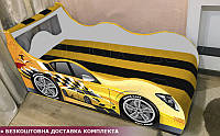 Кровать машина Такси Hipe Drive комплект, детская кровать авто со встроенным матрасом Спорт