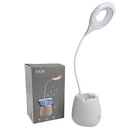 Акумуляторна музична настільна лампа підставка для ручок світлодіодна usb підключенням сенсорна біла