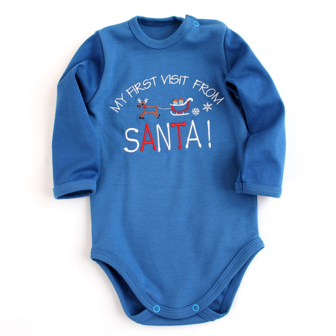 Новорічний боді для малюків Санта, фото 1