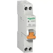 Дифференциальный автоматический выключатель АД63К 1П+Н 32A 30MA C Schneider Electric 12525