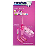 Электрическая детская зубная щетка Nevadent NKZ 3 A1 + песочные часы + насадки + футляр + наклейки Розовая