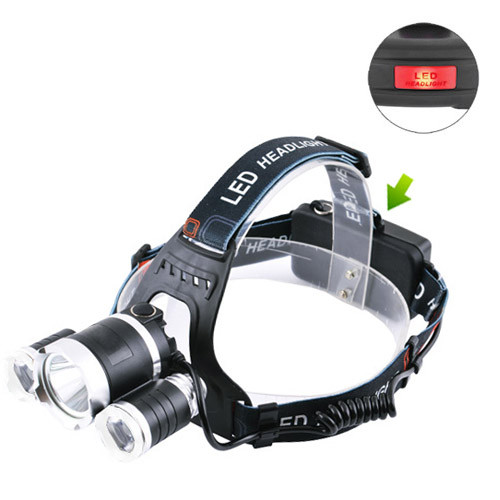 Ліхтар налобний Police 6633/3000-T6+2XPE, ЗУ micro USB, 2x18650, signal light, Box