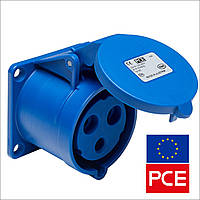 Розетка встраиваемая PCE 323-6 IP44 2P+PE 32A 230V прямая (силовая)