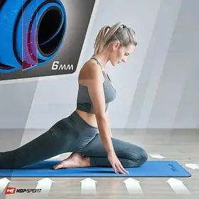 Коврик для фітнесу TPE 0,6 см Hop-Sport синий