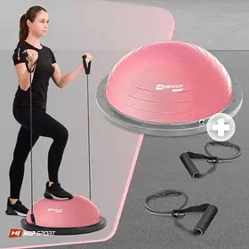 Балансировочная полусфера платформа для фитнеса Hop-Sport Розовая