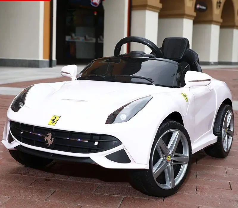 Дитячий електромобіль Ferrari біла машинка на акумуляторі