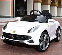 Детский электромобиль Ferrari белый машинка на аккумуляторе