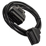 Al Подовжувач OBD2 прямий 1.5м діагностичний кабель для автомобіля напруга 12V та сканерів версій 2.0 та, фото 2