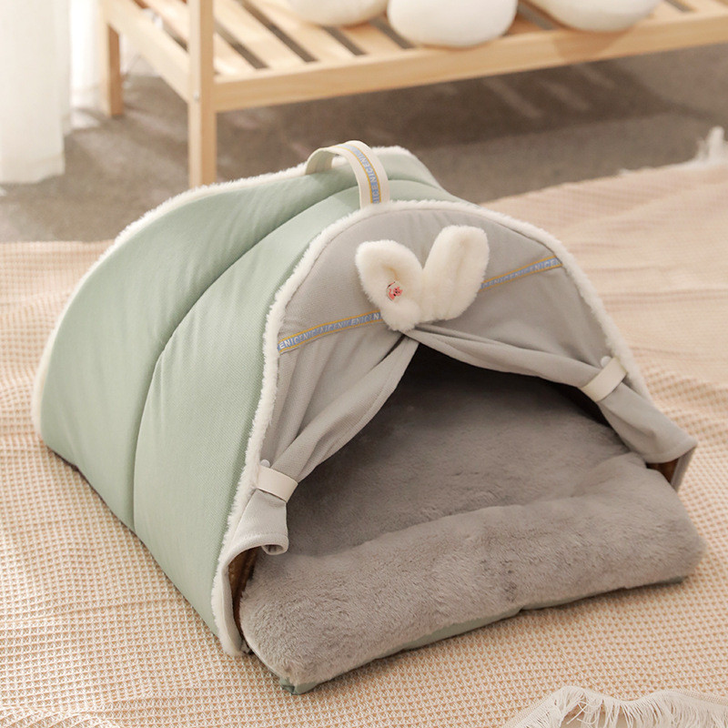 Al Лежак-будиночок для котів Hoopet HY-W2490 Green-Gray S
