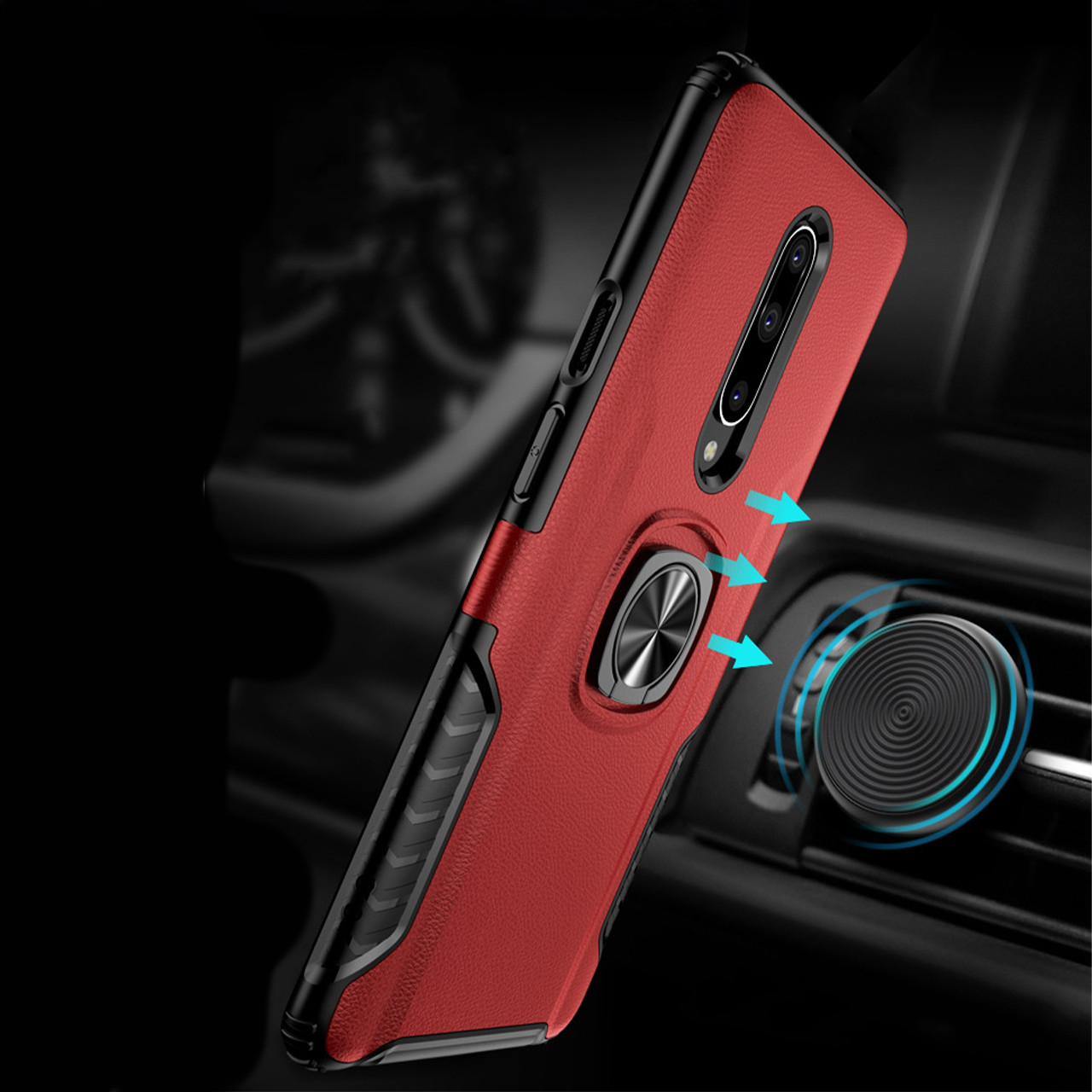 Al Защитный чехол Serge Ring для смартфона OnePlus 7 Red ударопрочный магнитный держатель с подставкой - фото 2 - id-p1606208966