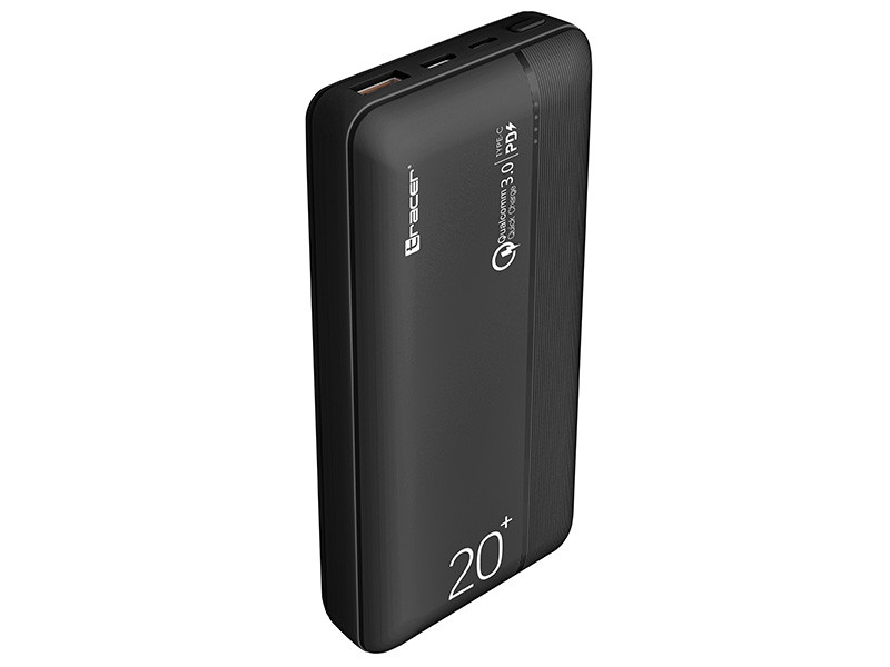 Powerbank Tracer 20000 mAh PD20W + QC3.0 Павербанк, зарядний пристрій (Чорний)
