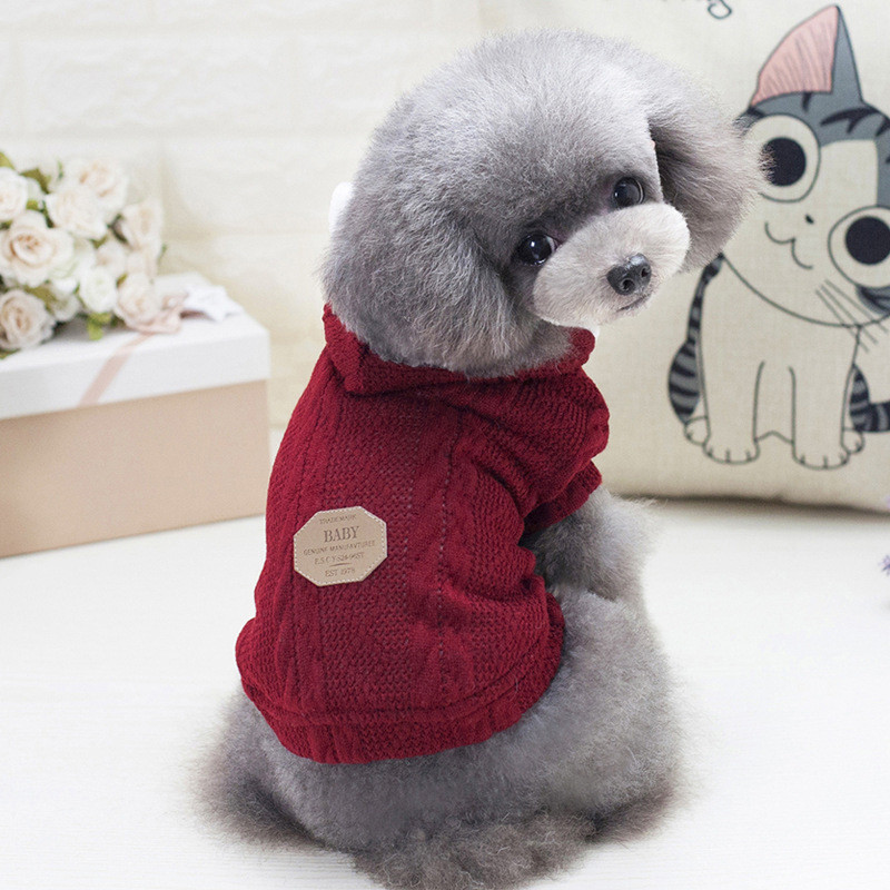 Al Стильна кофта для собак із капюшоном Dog Baby EST.1978 Red S