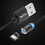 Al Магнітний кабель для заряджання Topk USB 2m 2.4A 360° (TK17i-VER2) Type-C Black зарядний, фото 6