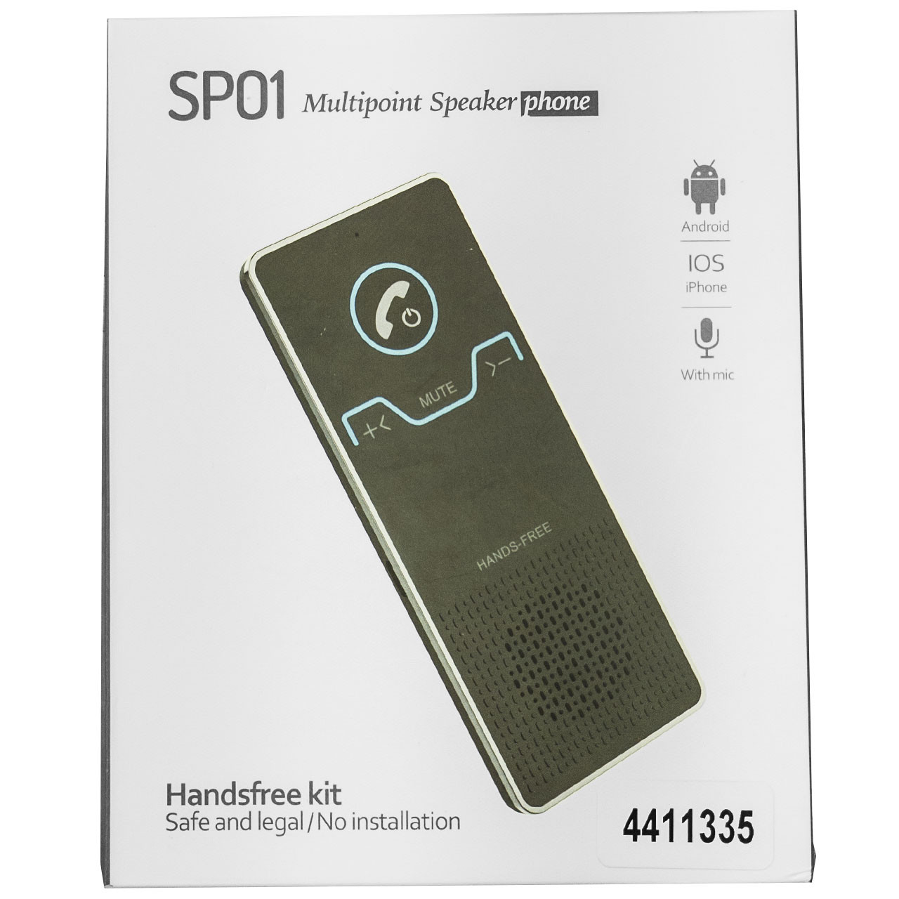 Al Громкая связь SP01 Black Bluetooth 4.0 батарея 650 mAh свободные руки для Android IOS для автомобиля - фото 6 - id-p1606206522