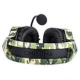 Al Дротова стерео гарнітура ONIKUMA K8 Camouflage Green навушники з мікрофоном 1+2/3.5мм + USB для ПК ігор, фото 4