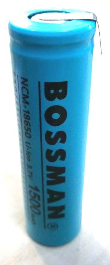 Акумулятор 18650 BOSSMAN 1500mAh з пелюстками