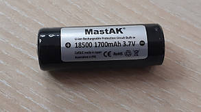 Акумулятор MastAK 18500 Li-ion 3,6 V 1700mAh з контролером