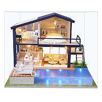 Al Кукольный дом домик конструктор DIY Cute Room A-066-B Вилла с бассейном для девочек