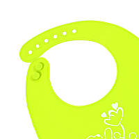 Al Детский нагрудник слюнявчик силиконовый с карманом CUMENSS "Мультяшки" Light Green