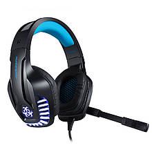 Al Дротова стерео гарнітура Hunterspider V6 Black + Blue 1+2/3.5мм + USB для смартфона навушники