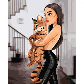 Набір для розпису по номерах."Моя улюблениця" 40*50см  Складність 3 з 5.