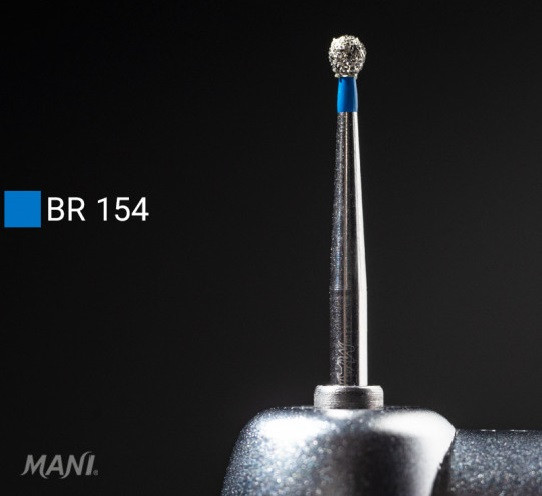 Алмазний бор BR-154. Кульоподібний (ISO 001/016), синій