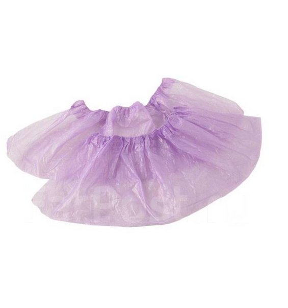 Бахіли одноразові Фіолетові 3г поліетилен 100шт, фото 1