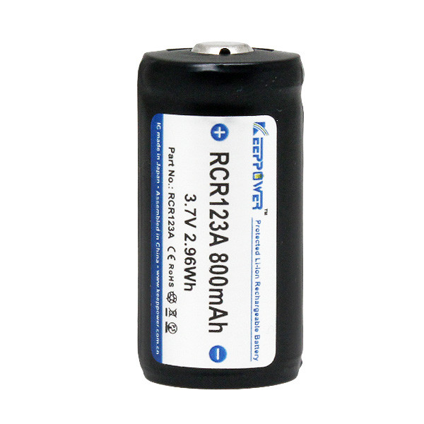 Акумулятор RCR123A Keeppower 123 800 mAh Li-ion 3,7V (захищений), фото 1