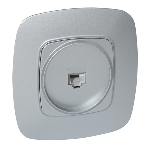 Розетка комп'ютерна срібло ELA