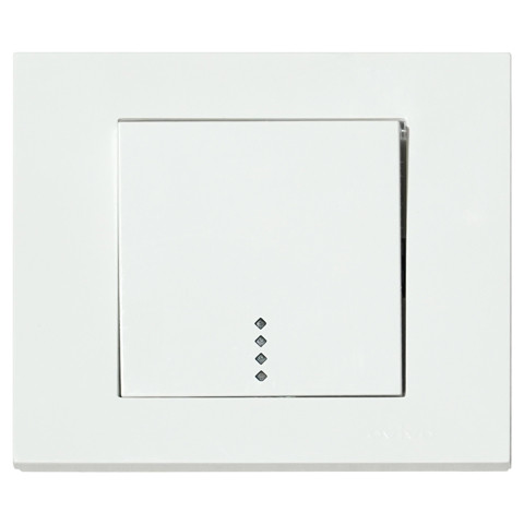 Вимикач 1-клавішний з підсвіткою білий GRANO