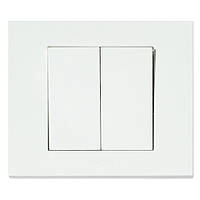 Вимикач 2-клавішний білий OVIVO Electric серія GRANO
