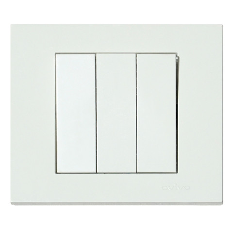 Вимикач 3-клавішний білий OVIVO Electric серія GRANO